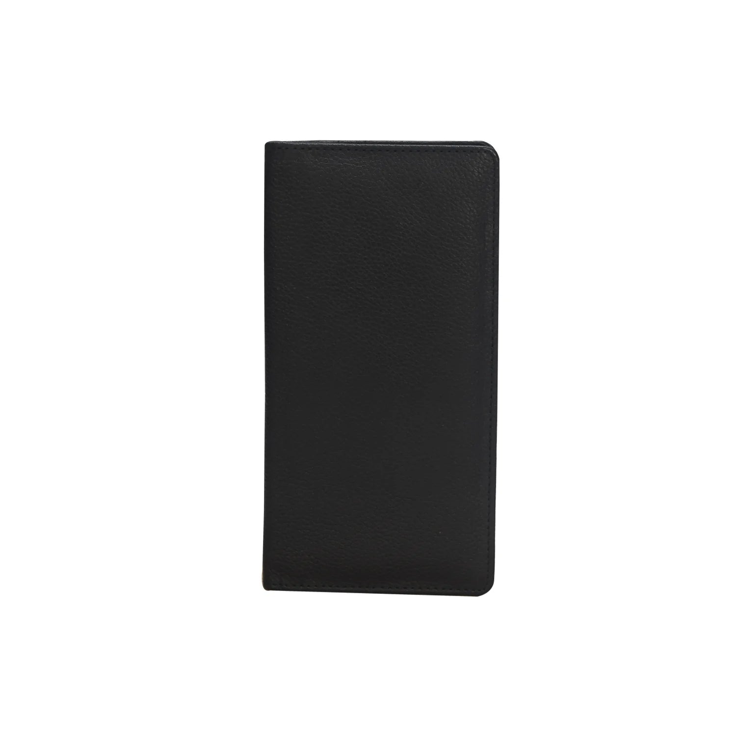 Premium Handmade Genuine Leather Long Bifold Wallet – Classic Black