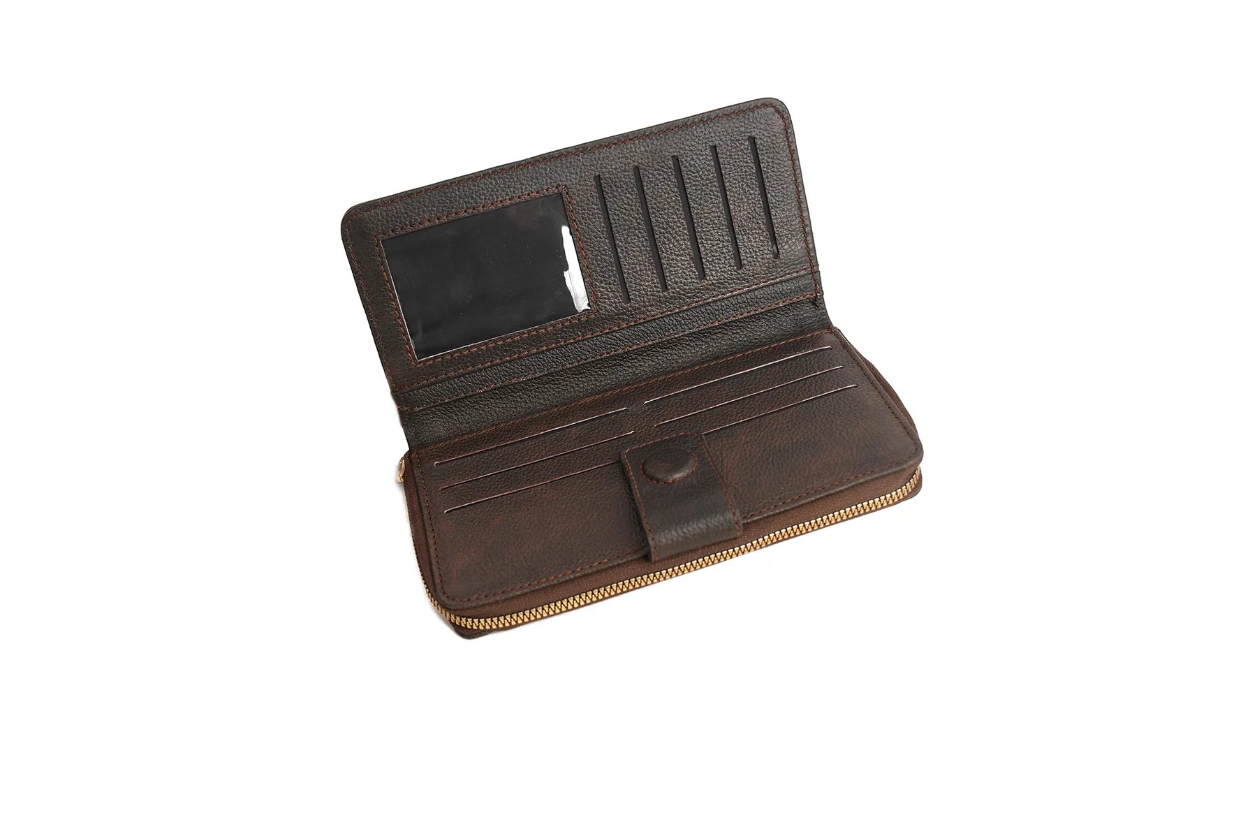 Premium Handmade Genuine Leather Zip Around Long Wallet for Women