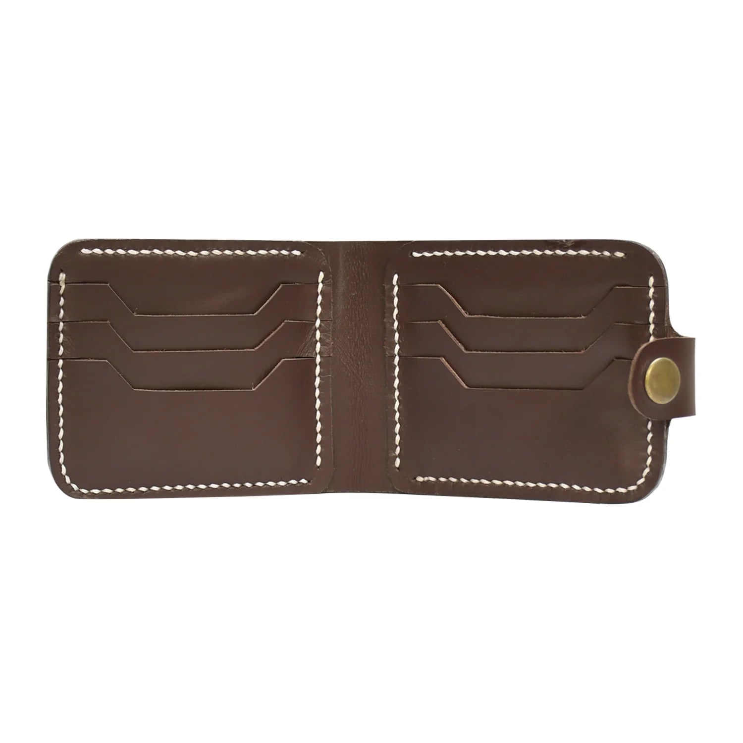 Premium & Genuine Leather Button Wallet – Classic Slim Bifold Card Holder