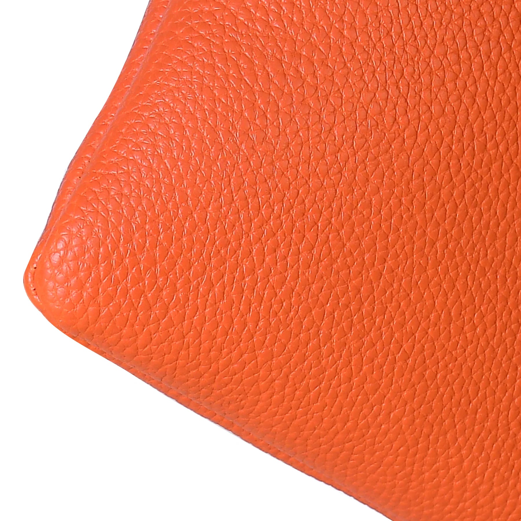Orange Pebbled Leather Crossbody Bag with Tassel Detail