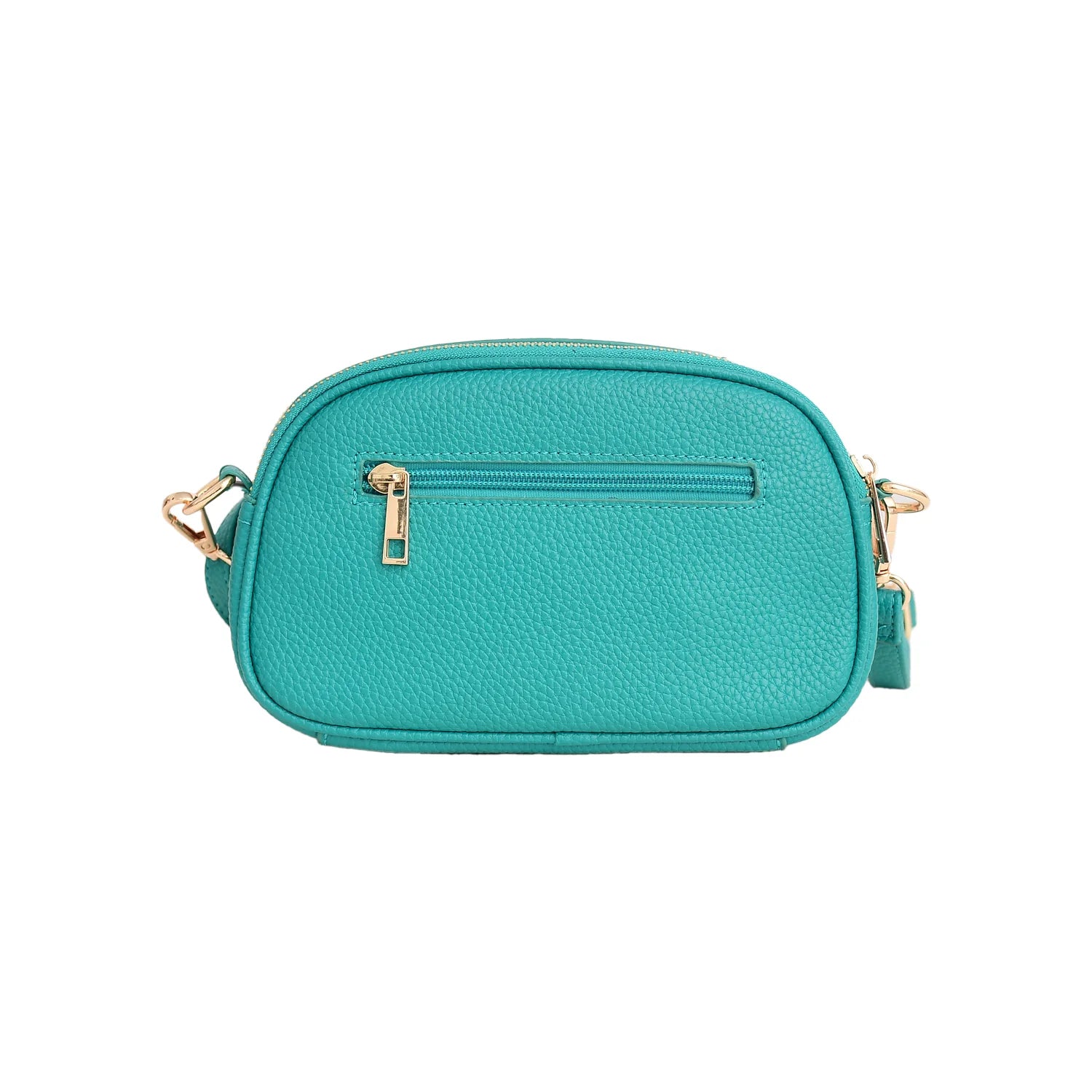 Luxury Premium Genuine Pebbled Leather Crossbody Bag with Gold Hardware