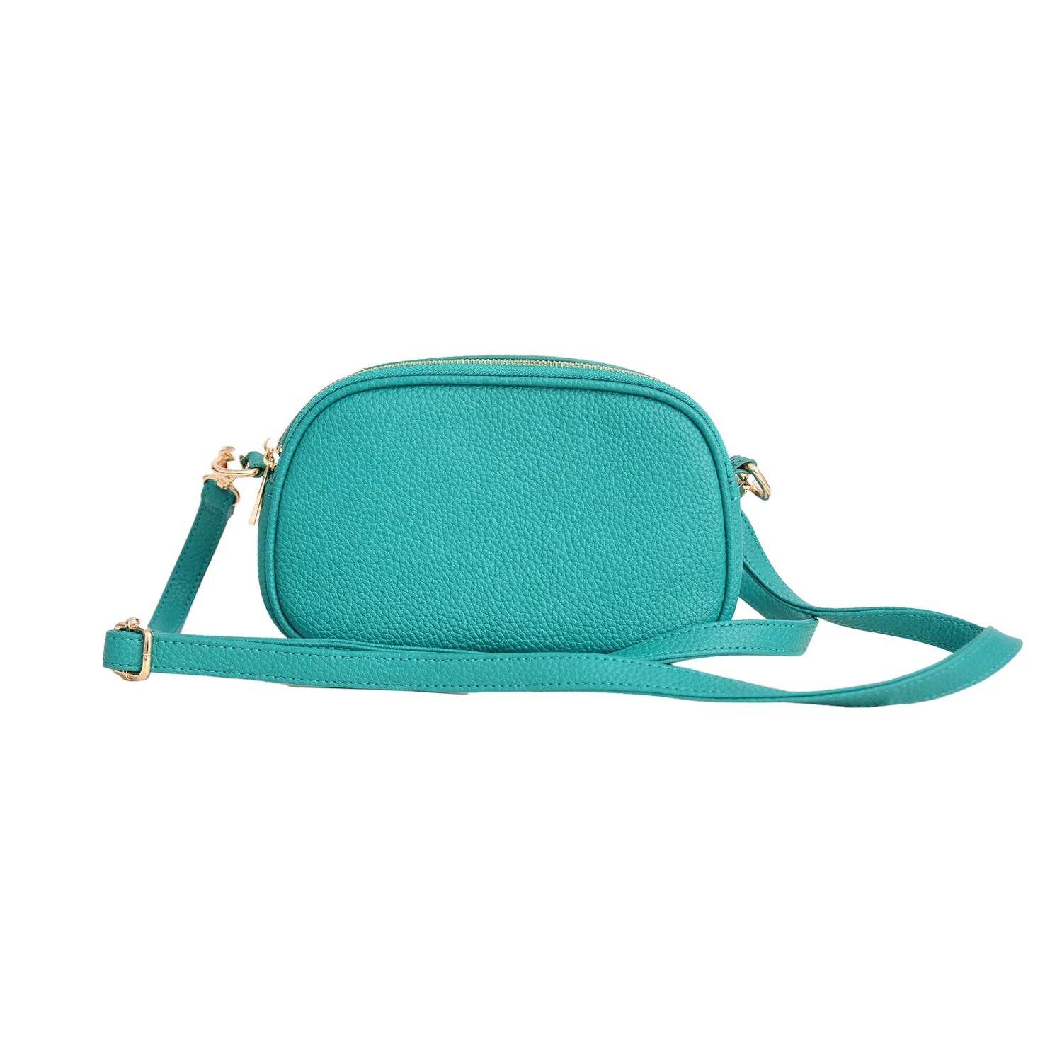 Luxury Premium Genuine Pebbled Leather Crossbody Bag with Gold Hardware