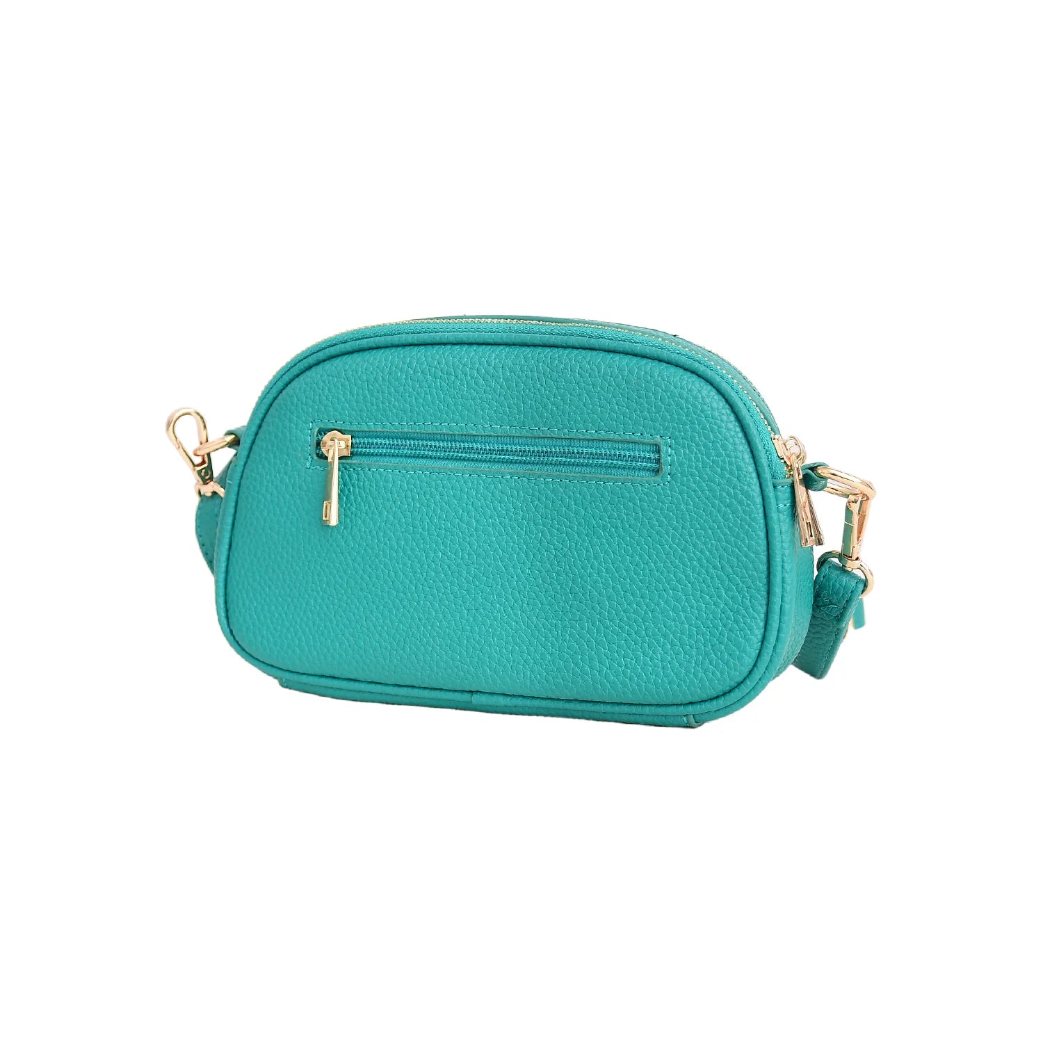 Luxury Premium Genuine Pebbled Leather Crossbody Bag with Gold Hardware