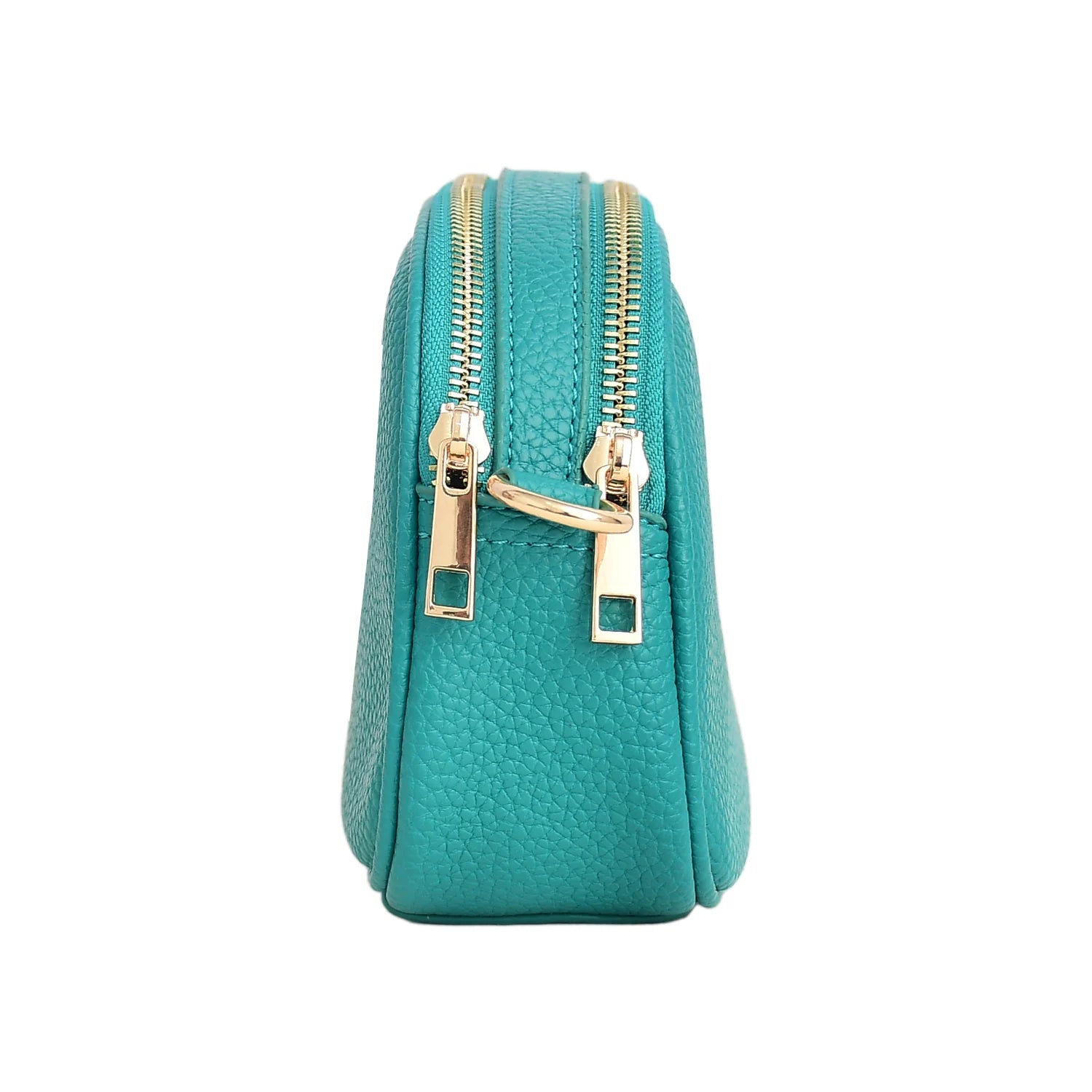 Luxury Premium Genuine Pebbled Leather Crossbody Bag with Gold Hardware