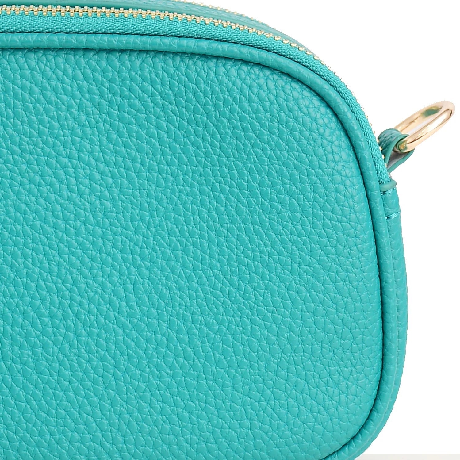 Luxury Premium Genuine Pebbled Leather Crossbody Bag with Gold Hardware