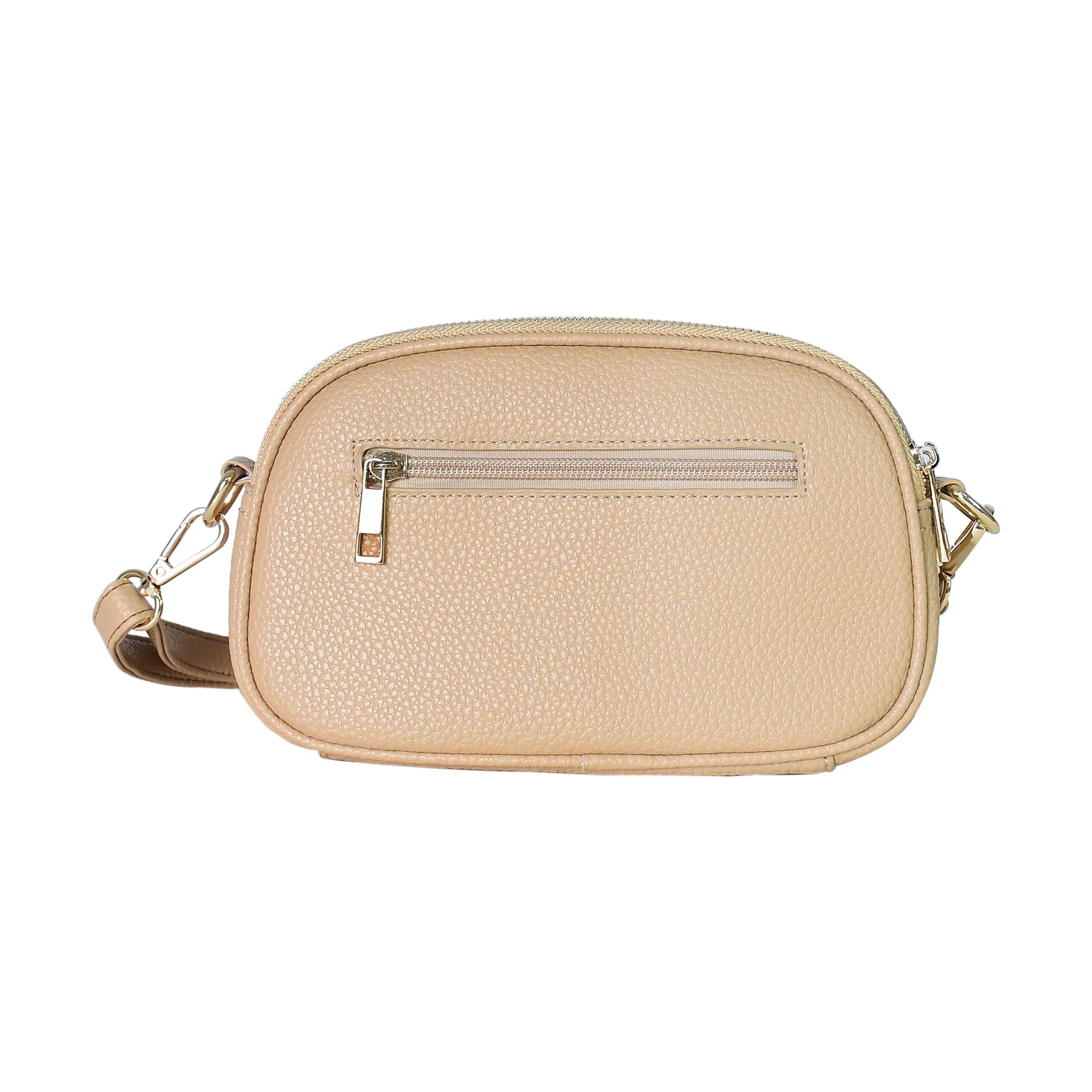 Luxury Premium Genuine Pebbled Leather Crossbody Bag with Gold Hardware