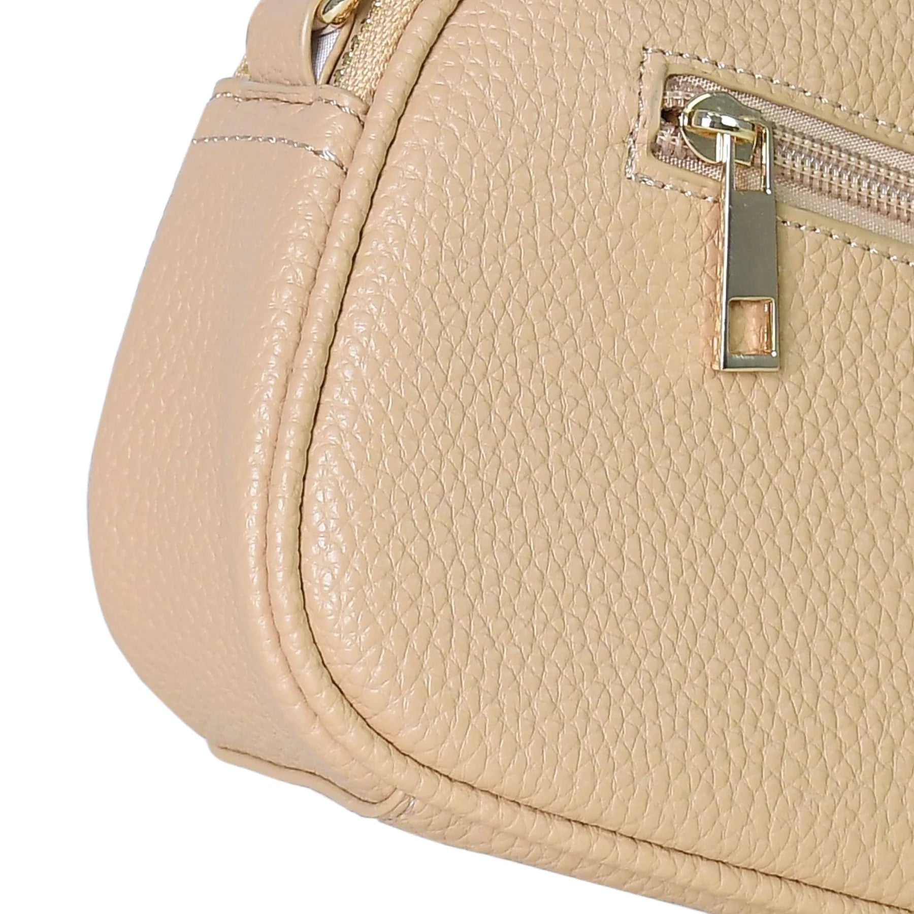Luxury Premium Genuine Pebbled Leather Crossbody Bag with Gold Hardware