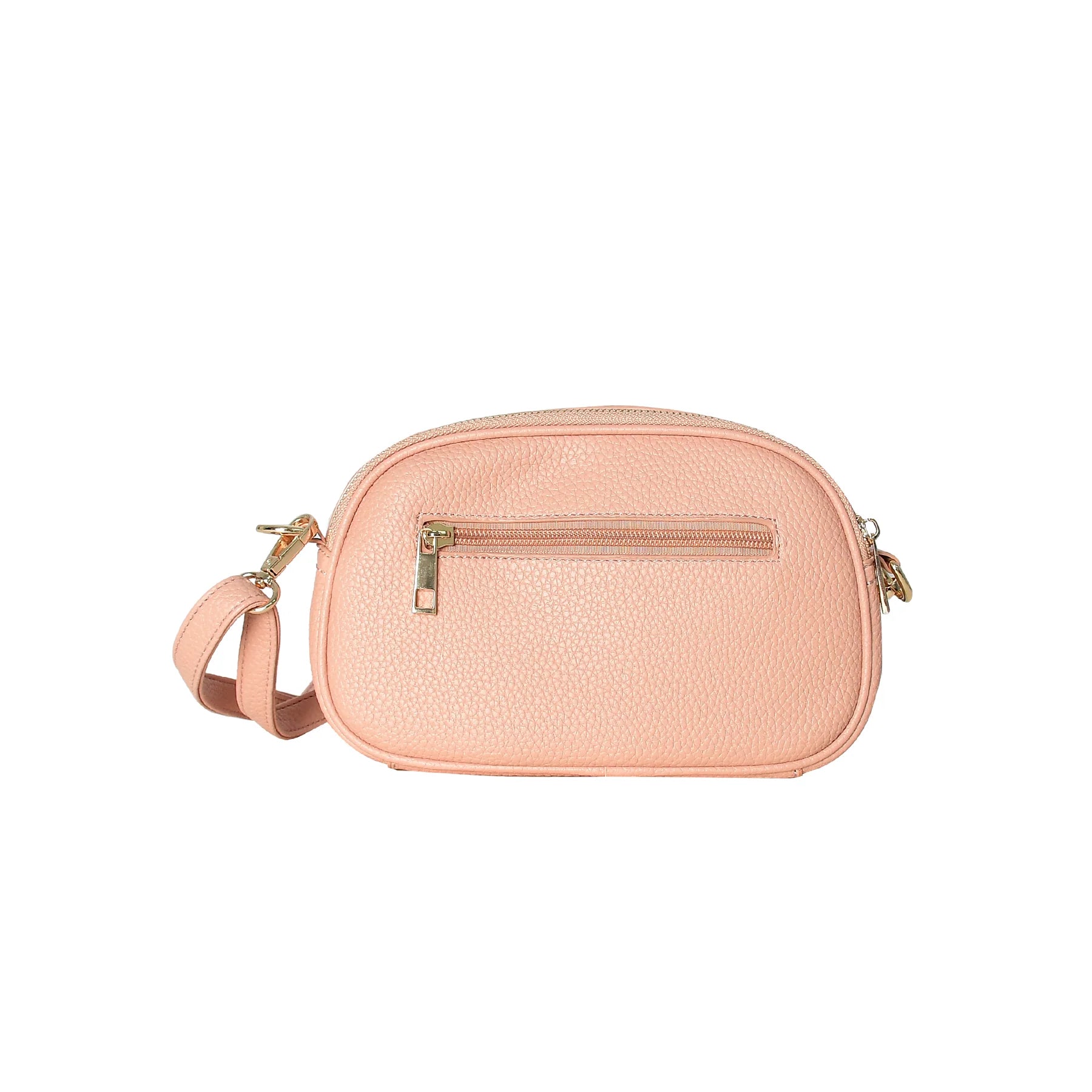 Luxury Premium Genuine Pebbled Leather Crossbody Bag with Gold Hardware