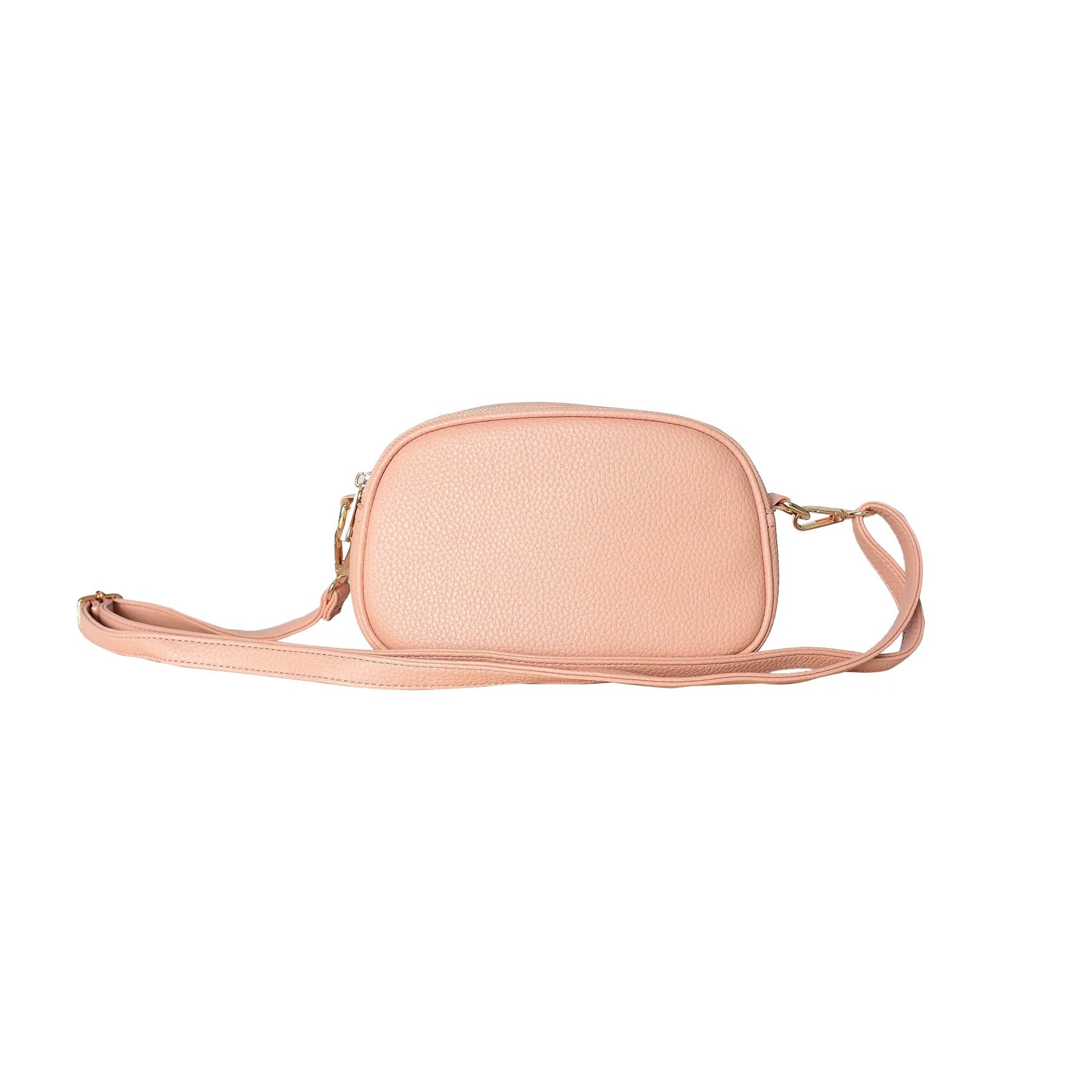 Luxury Premium Genuine Pebbled Leather Crossbody Bag with Gold Hardware