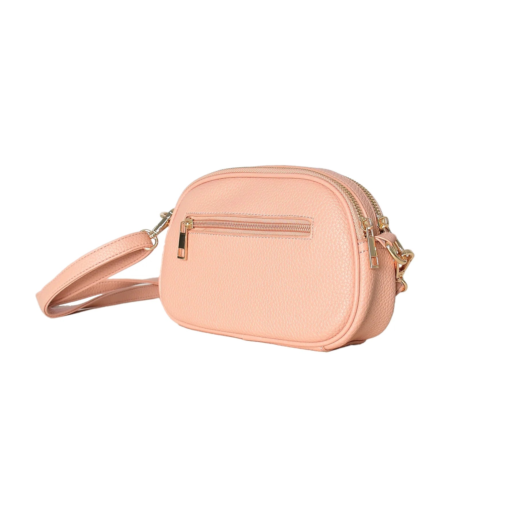 Luxury Premium Genuine Pebbled Leather Crossbody Bag with Gold Hardware