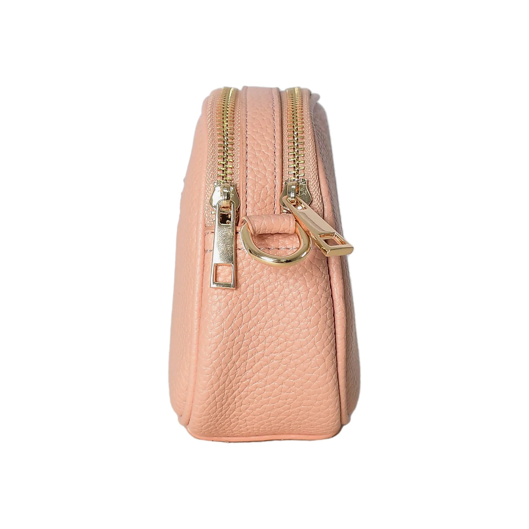 Luxury Premium Genuine Pebbled Leather Crossbody Bag with Gold Hardware