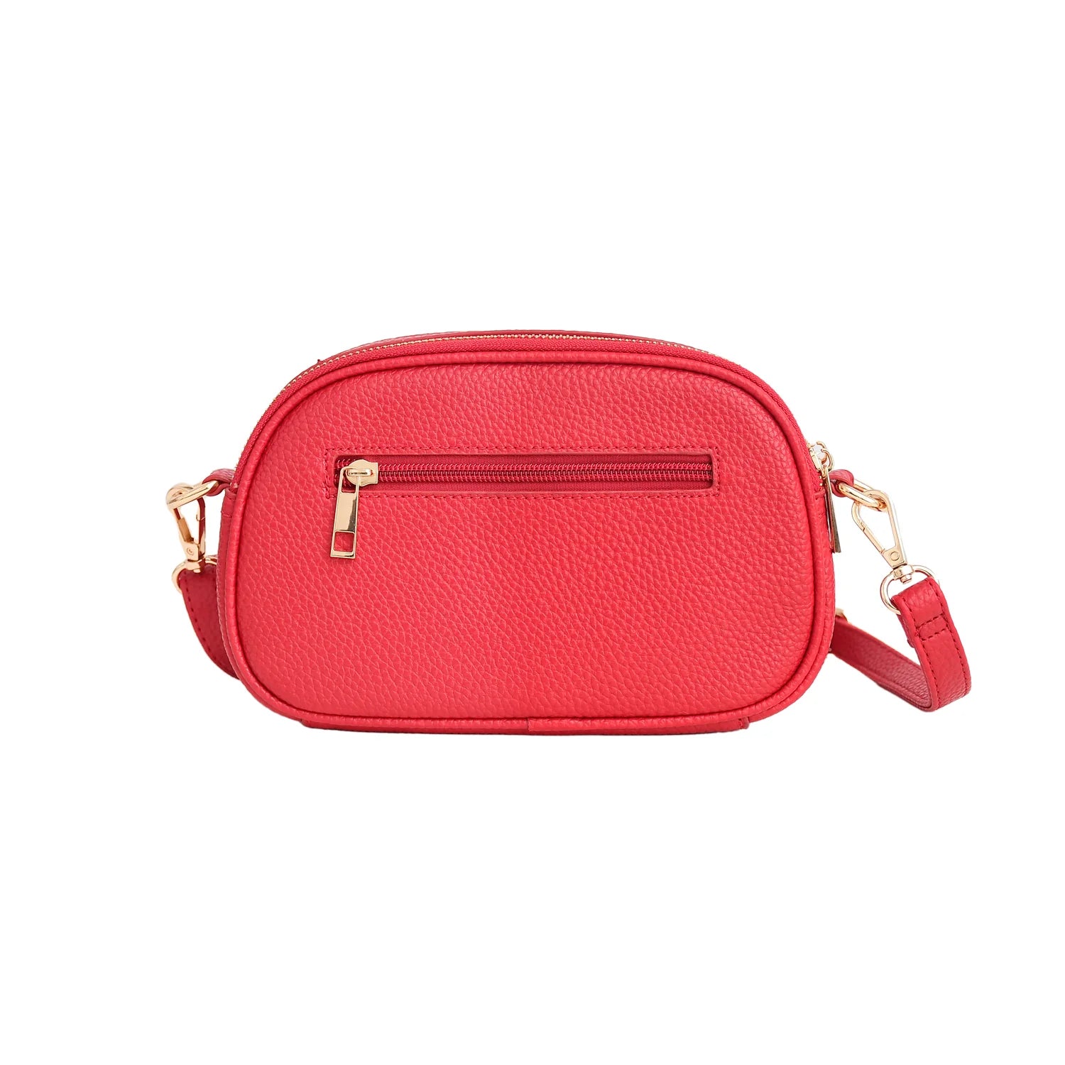 Luxury Premium Genuine Pebbled Leather Crossbody Bag with Gold Hardware