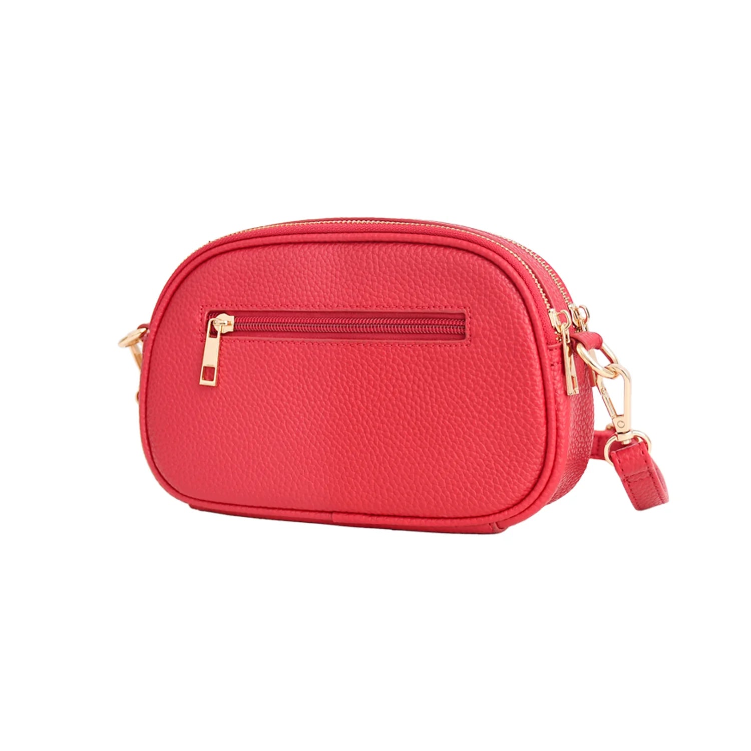 Luxury Premium Genuine Pebbled Leather Crossbody Bag with Gold Hardware