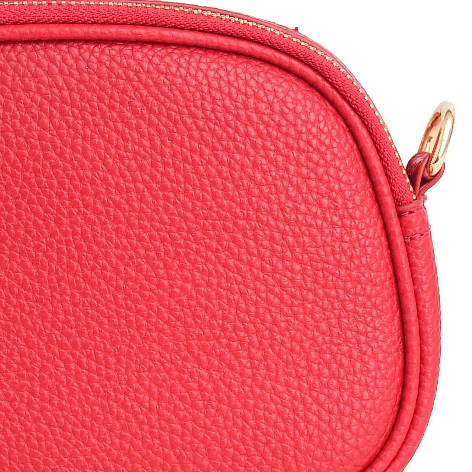 Luxury Premium Genuine Pebbled Leather Crossbody Bag with Gold Hardware