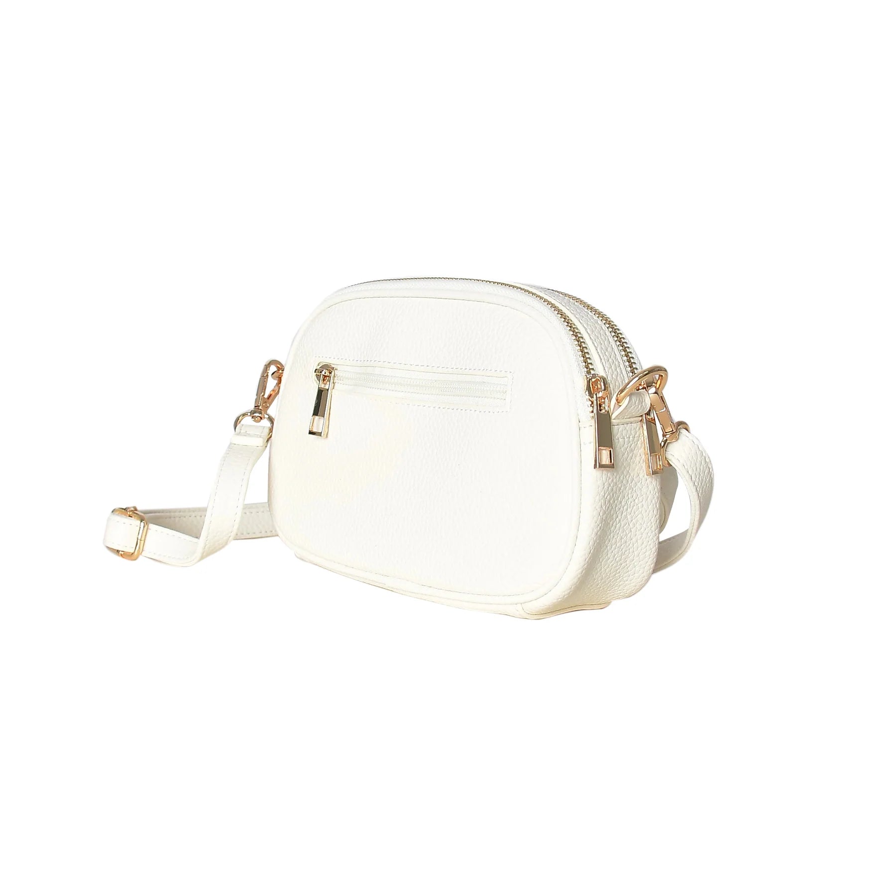 Luxury Premium Genuine Pebbled Leather Crossbody Bag with Gold Hardware