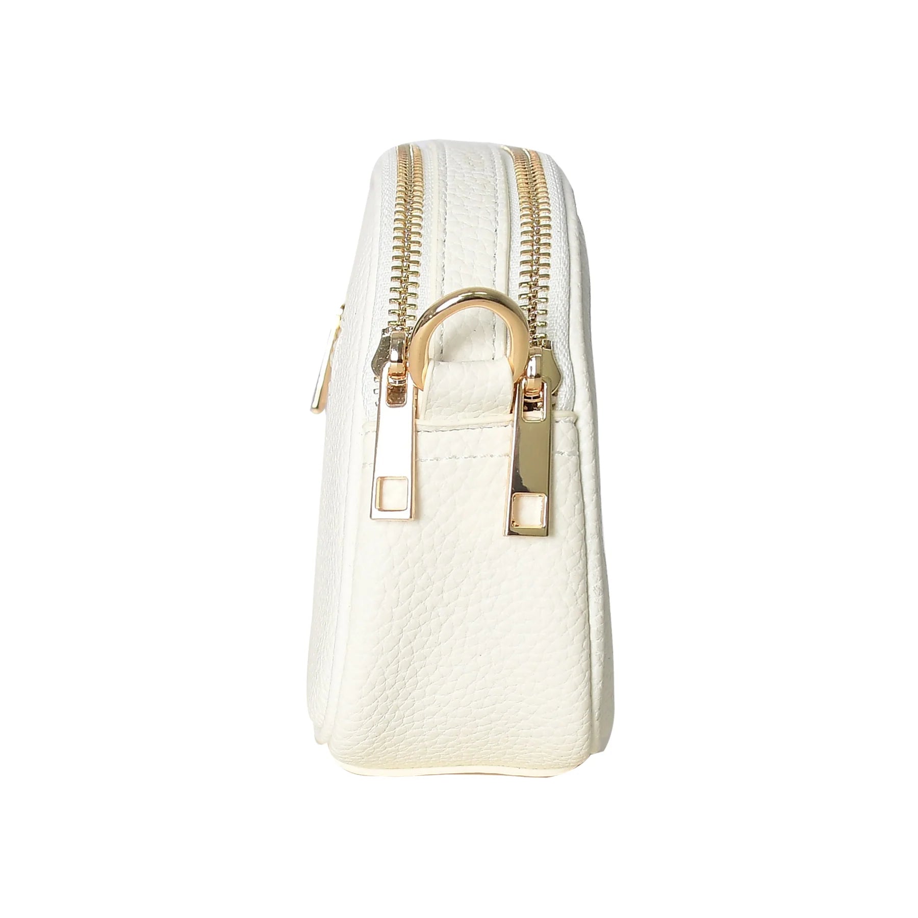 Luxury Premium Genuine Pebbled Leather Crossbody Bag with Gold Hardware