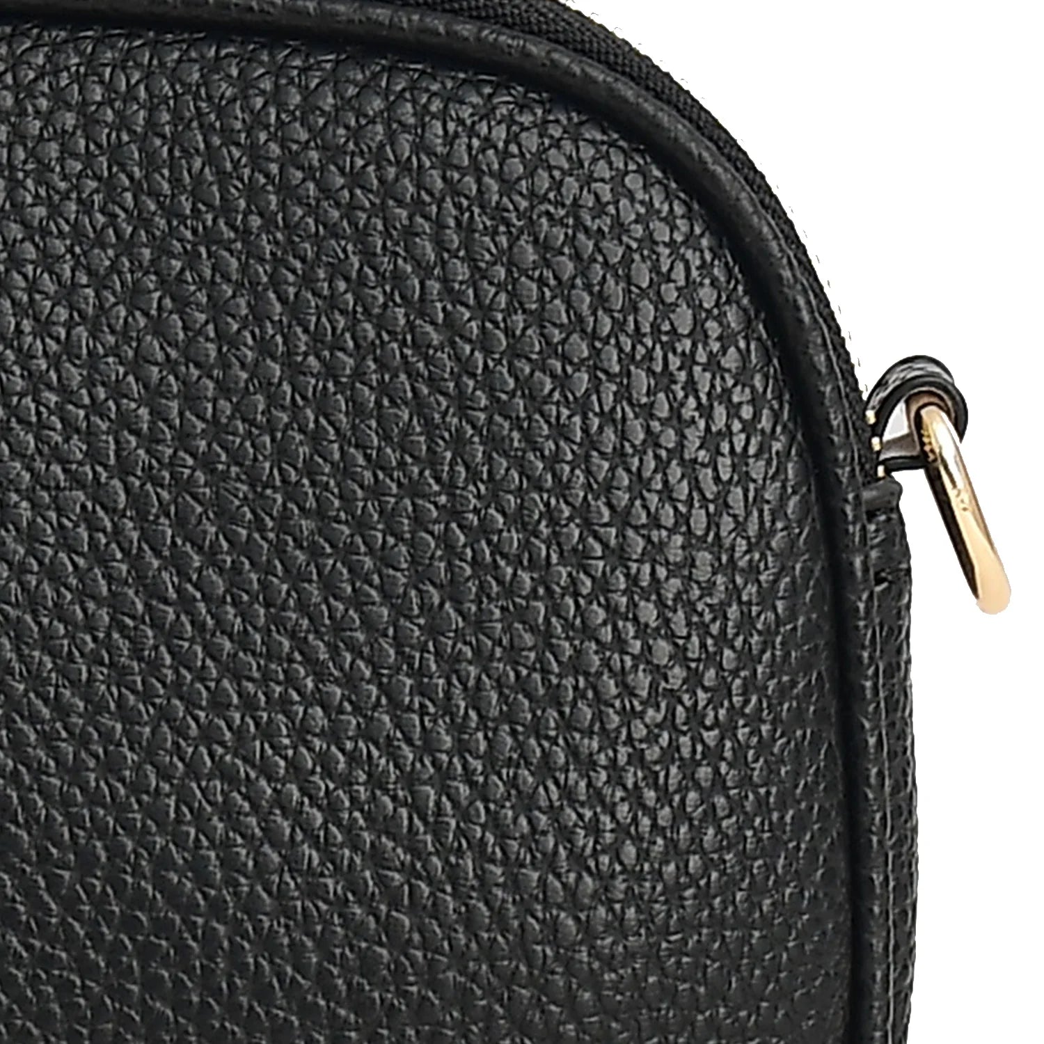Luxury Premium Genuine Pebbled Leather Crossbody Bag with Gold Hardware