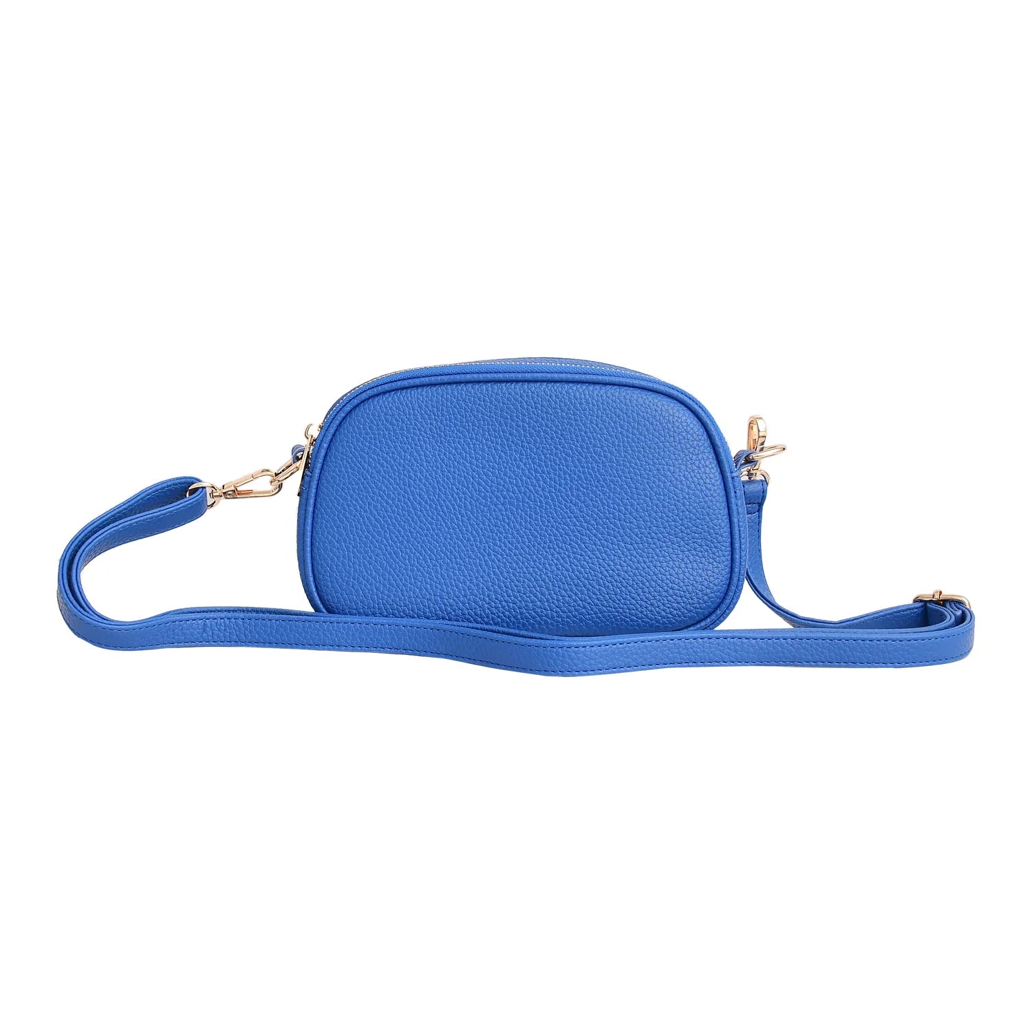 Luxury Premium Genuine Pebbled Leather Crossbody Bag with Gold Hardware