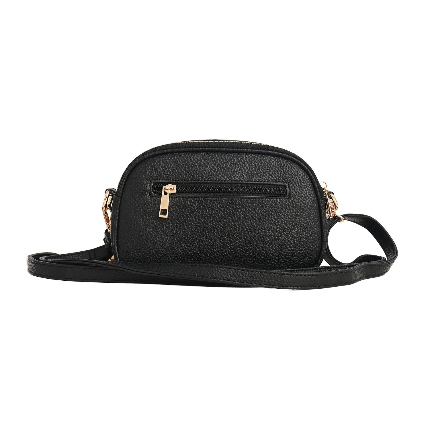 Luxury Premium Genuine Pebbled Leather Crossbody Bag with Gold Hardware
