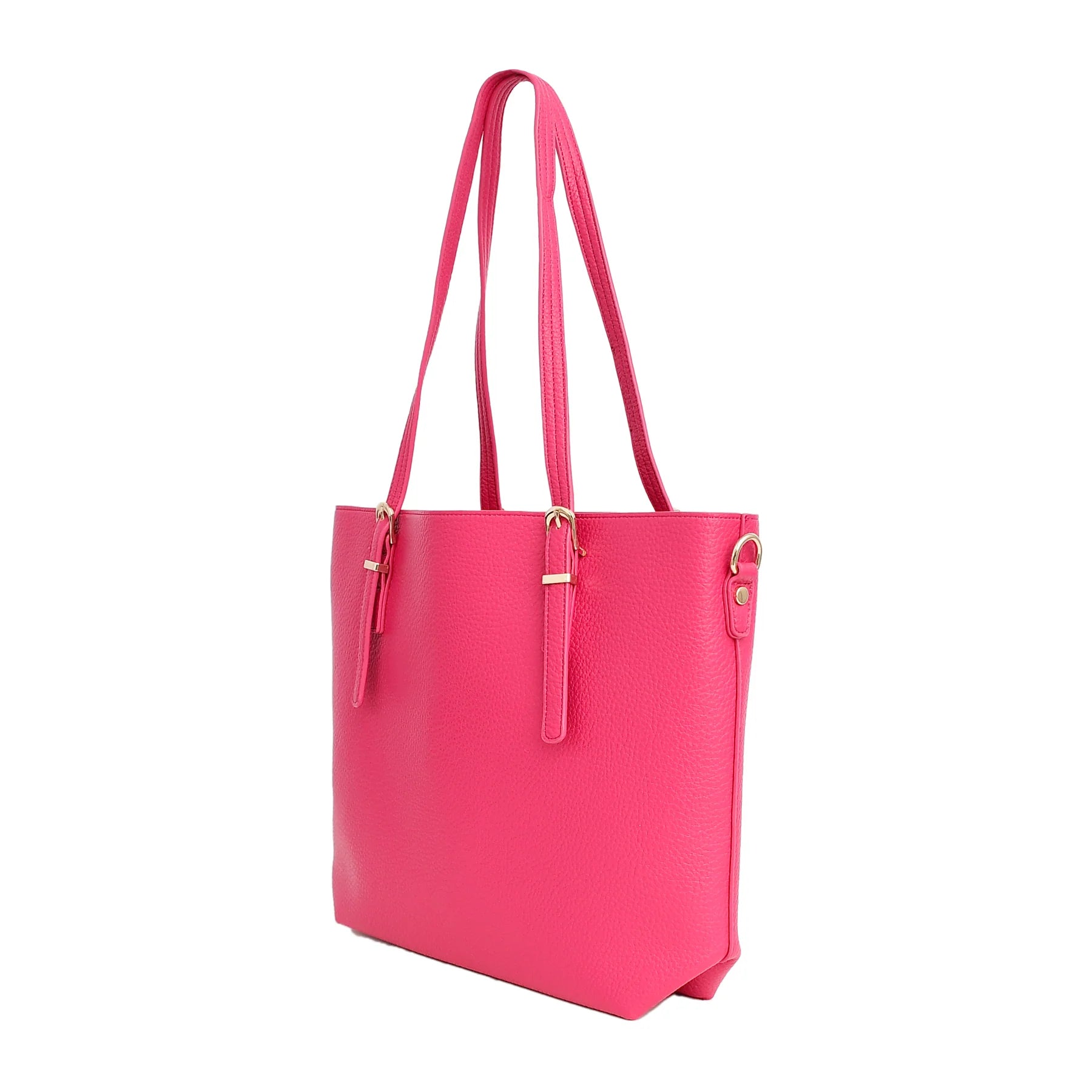 The Essential Luxury Pebbled Leather Ladies Tote Bag with Gold Chain Detail