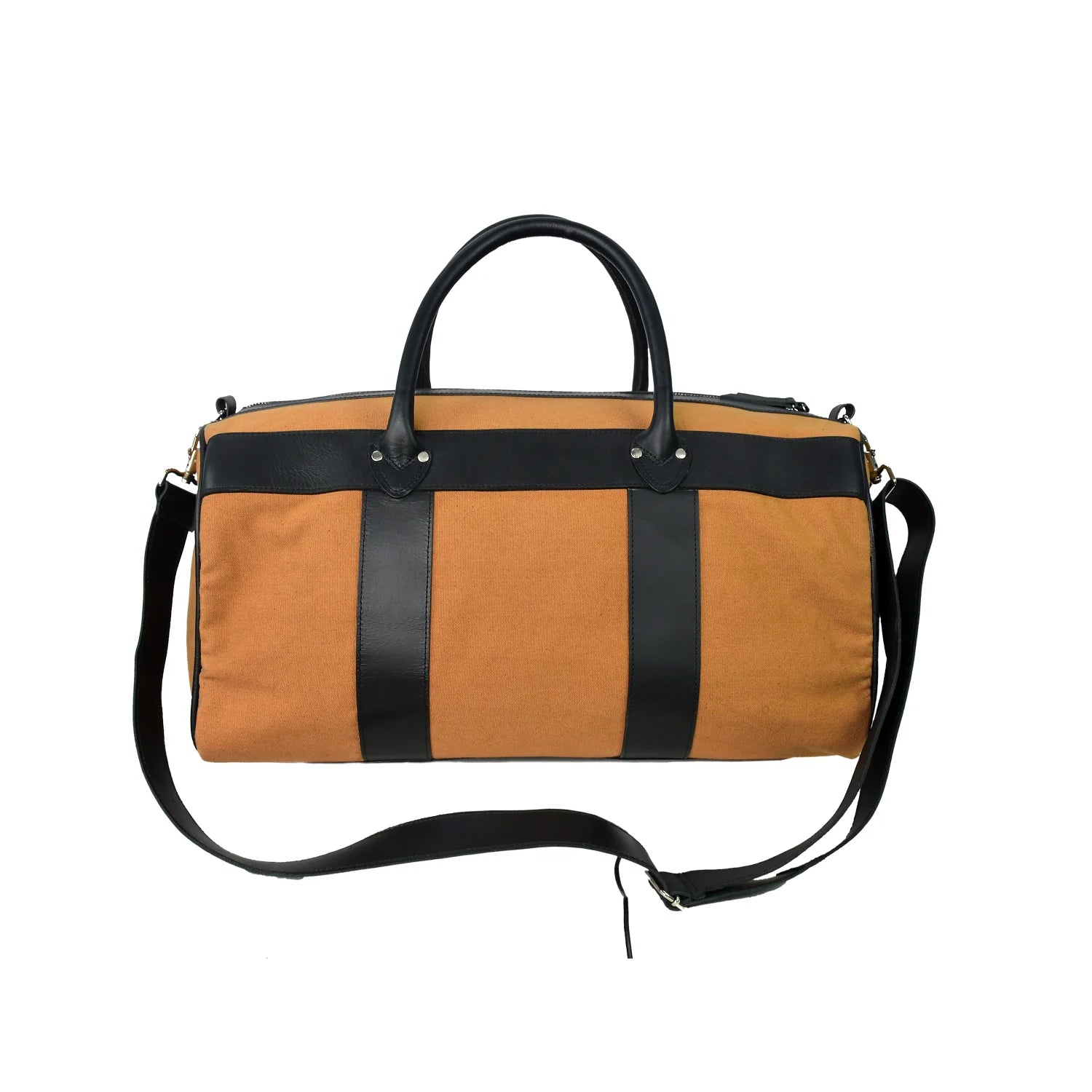 Premium Handmade Genuine Leather & Canvas Duffel Bag