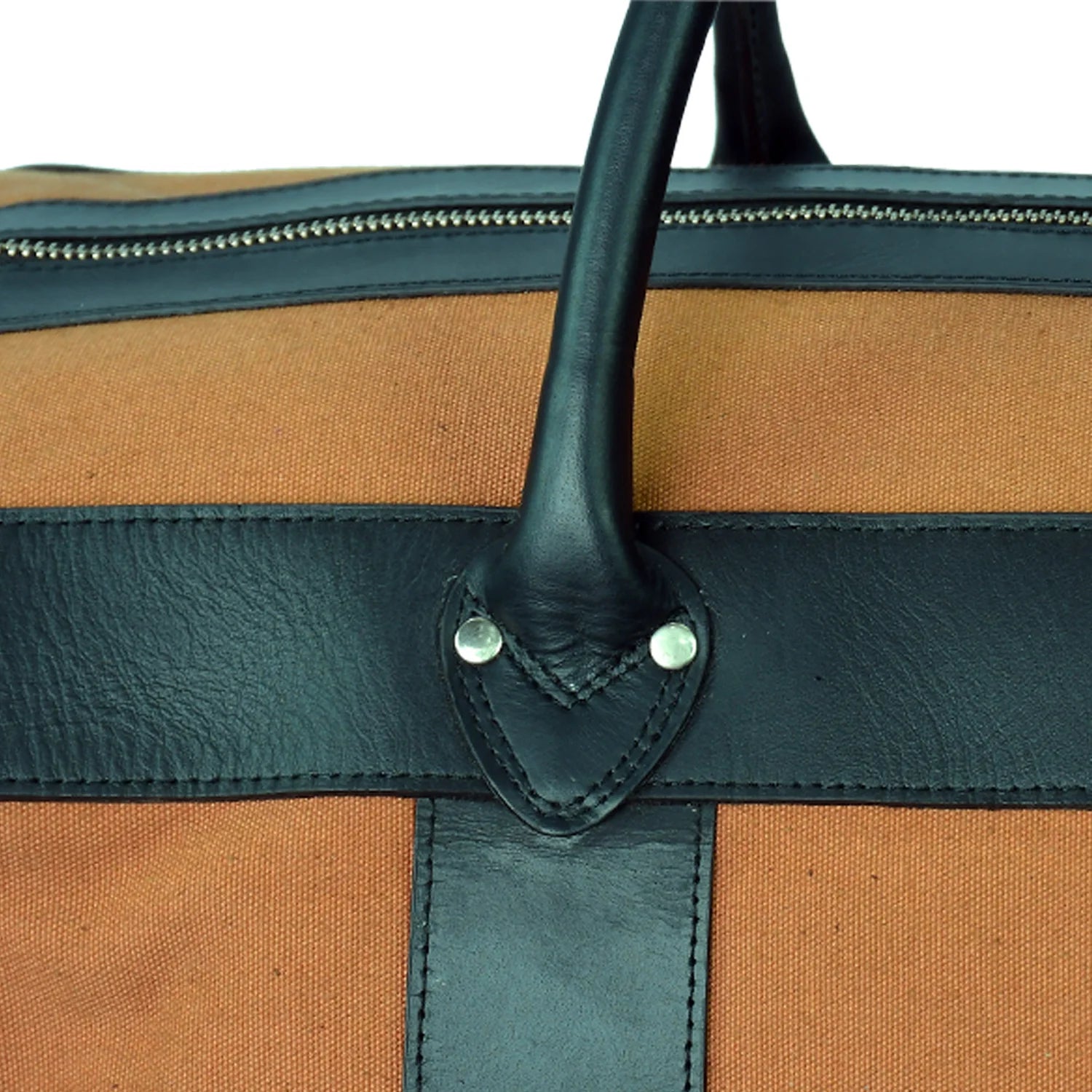Premium Handmade Genuine Leather & Canvas Duffel Bag