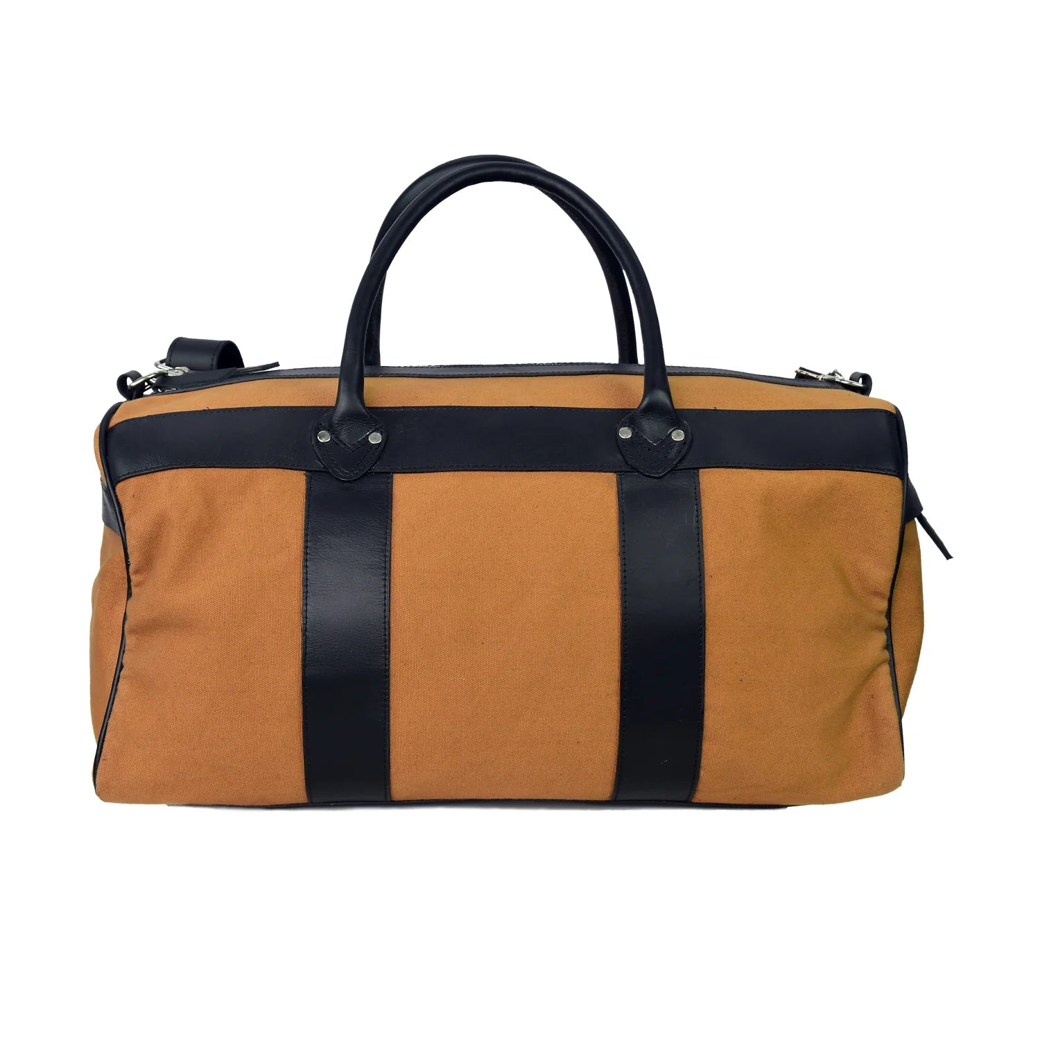 Premium Handmade Genuine Leather & Canvas Duffel Bag