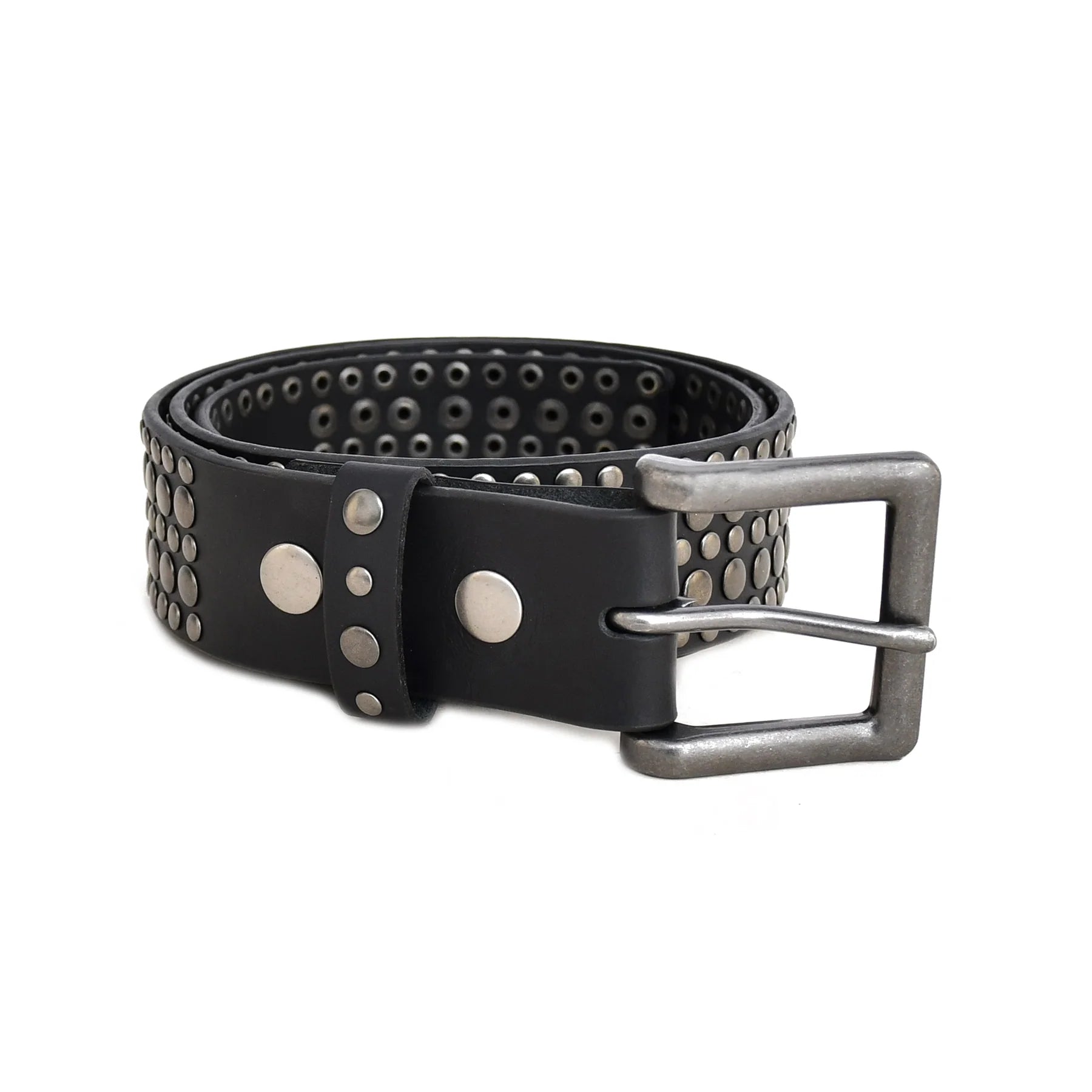 Black Genuine Leather Studded Belt – Premium Casual Statement Belt
