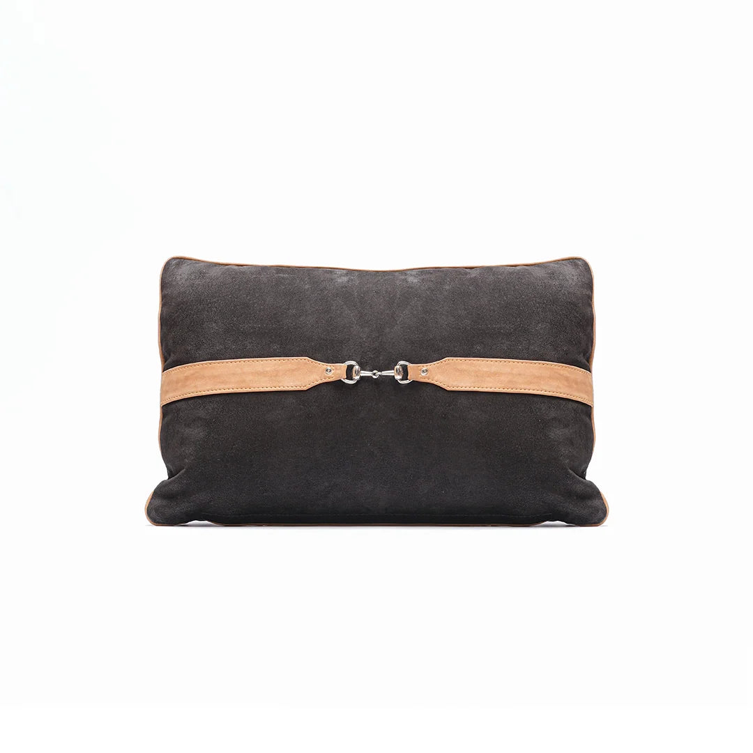 Rustic Bit Cushion – Textured Charm in Leather | Leather Galleria
