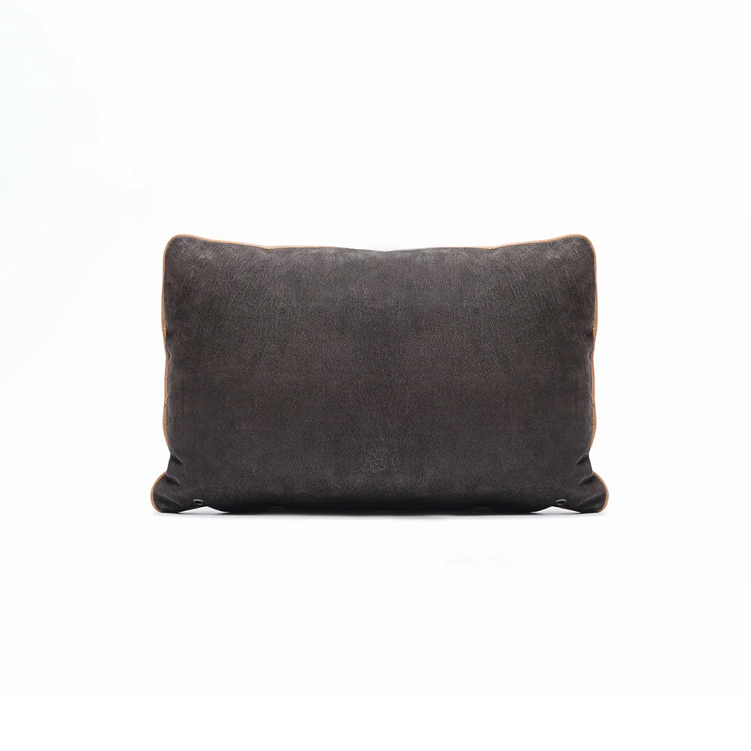 Rustic Bit Cushion – Textured Charm in Leather | Leather Galleria