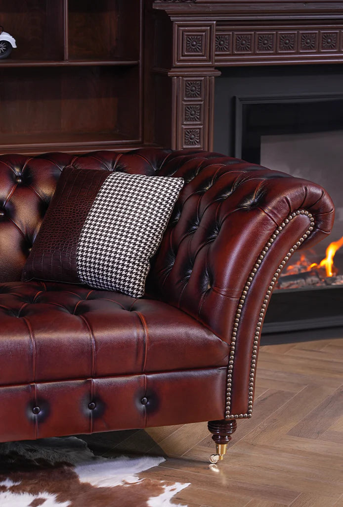 Stingmarch Chesterfield Leather Sofa – Handwaxed