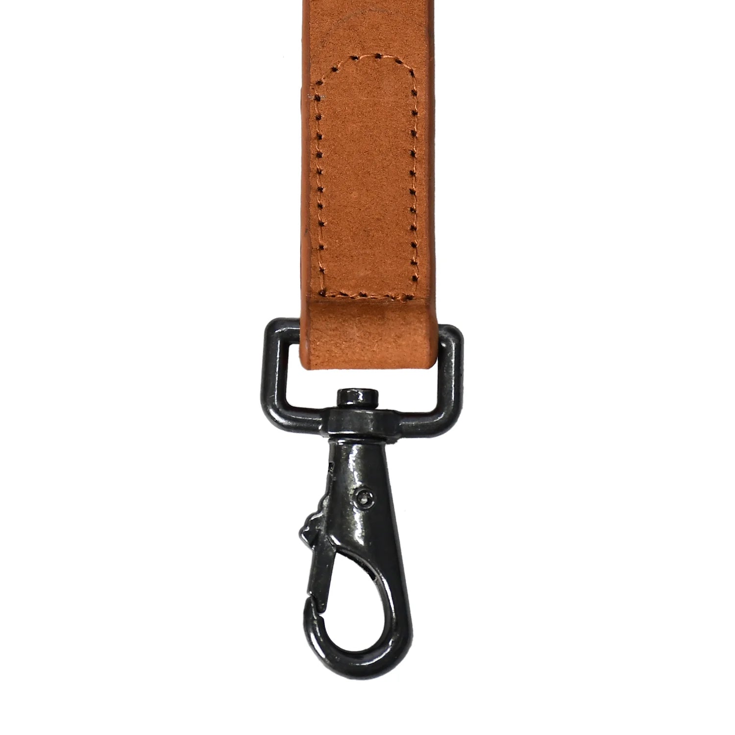 Luxury Premium & Genuine Tan Leather Dog Leash with Matte Black Hardware