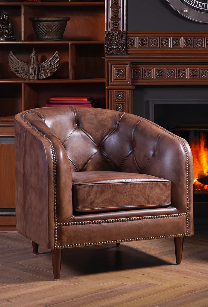 Tobean Chesterfield Leather Sofa – Handwaxed