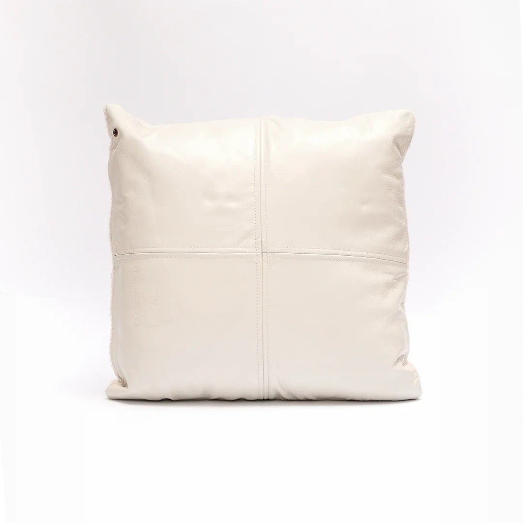 White Buckle Cushion – Modern Sophistication Meets Subtle Luxury | Leather Galleria
