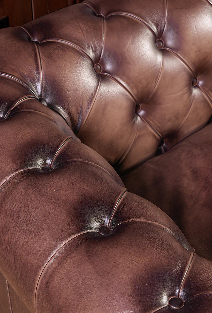 Cromewell Chesterfield Leather Sofa Set – Handwaxed